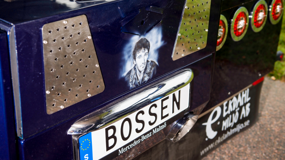 La nouvelle création de Ralph Ekdahl : un Mercedes-Benz Actros avec des motifs rendant hommage à Bruce Springsteen.