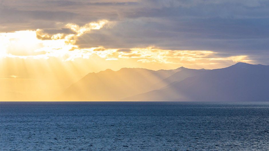 Tras la luz del sol llega el mal tiempo: en Tierra del Fuego, el tiempo cambia rápidamente y con mucha frecuencia.